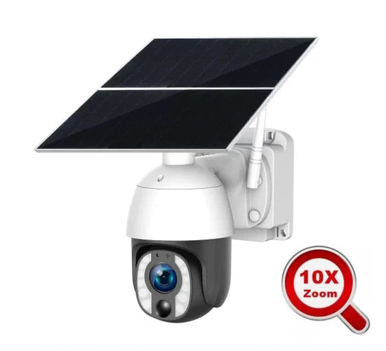 Ubox SL100P-4G 5მპ PTZ Solar ქსელური კამერა, 4G, Mic, SD, PIR, IR/White Light 15მ-მდე
