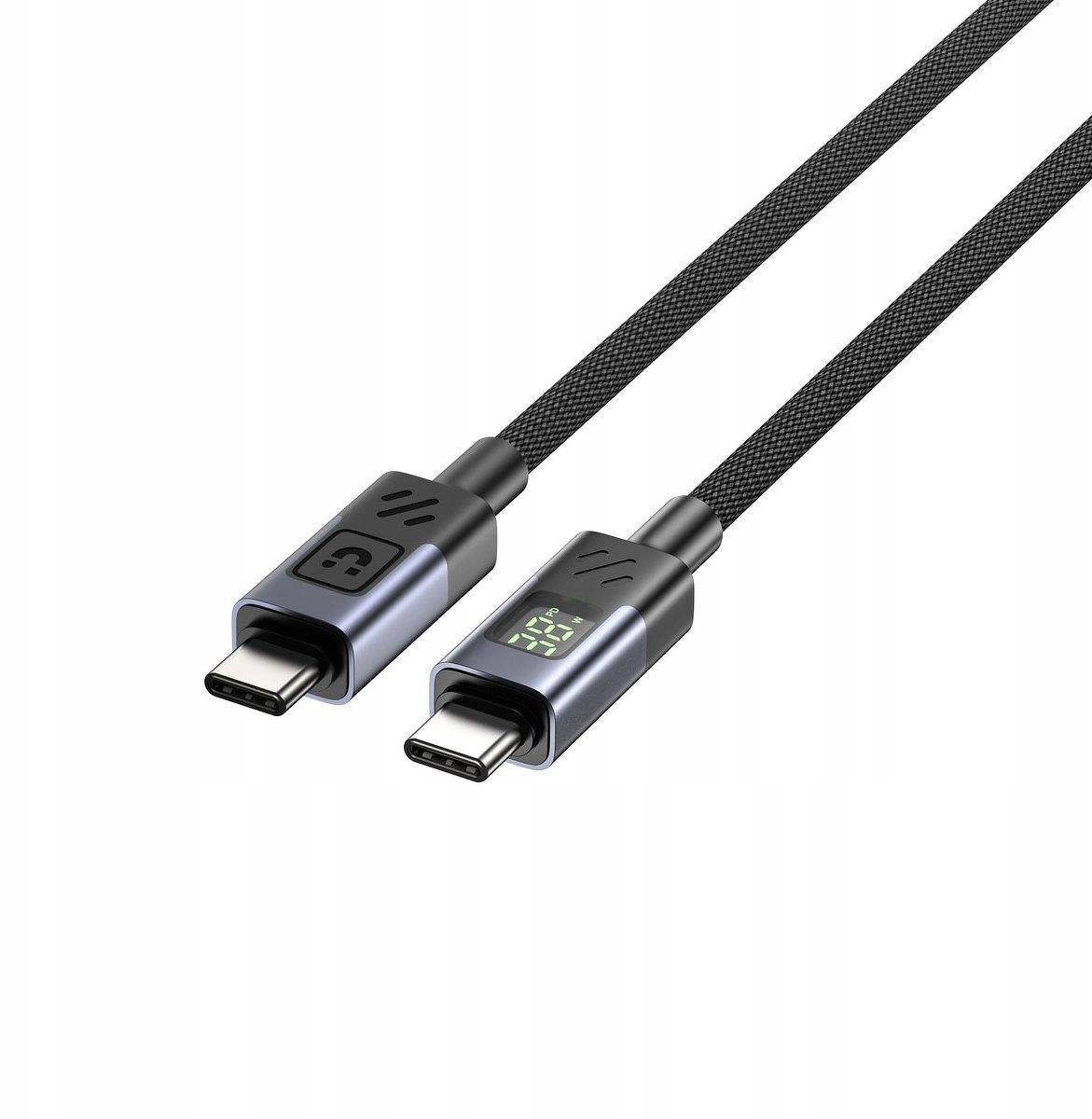 C14158ABK01-1M, UNITEK, BLACK  2M USB-C PD 60w charging cable with LED Display