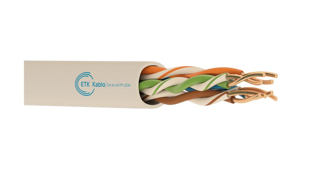 ქსელის კაბელი - Cat5e UTP 24AWG LSZH 100% სპილენძი შიდა გამოყენების 305 მეტრი - Etk kablo