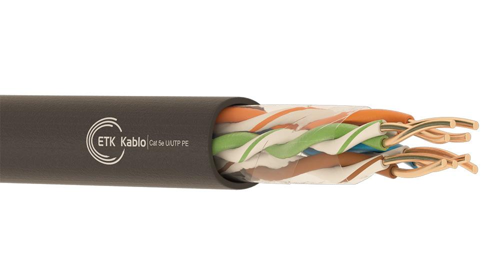 ქსელის კაბელი - Cat5e UTP 24AWG 100% სპილენძი გარე გამოყენების 305 მეტრი - Etk kablo