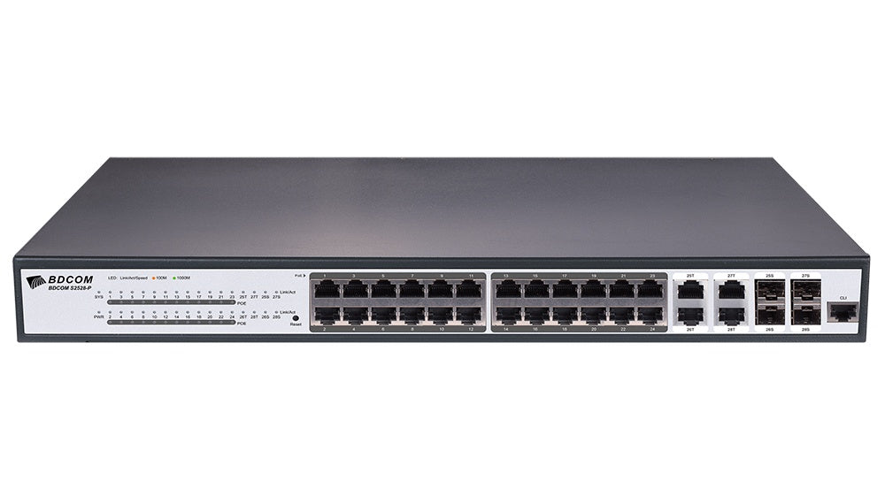 მართვადი PoE სვიჩი - S2528-P, 24P af/at, 4C, BDCOM