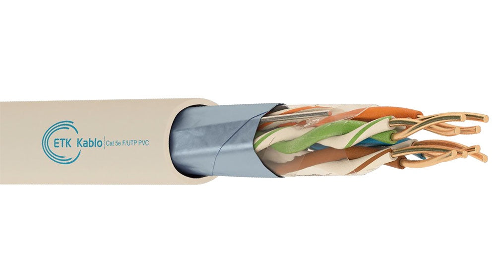 ქსელის კაბელი - Cat5e FTP PVC 25AWG 100% სპილენძი შიდა გამოყენების 305 მეტრი - Etk kablo
