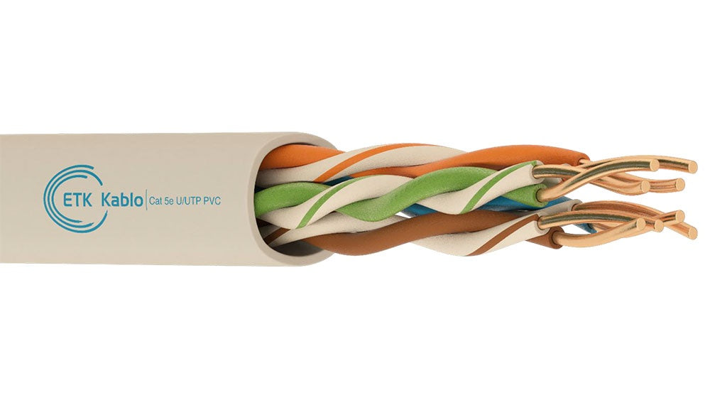 ქსელის კაბელი - Cat5e UTP PVC 25AWG 100% სპილენძი შიდა გამოყენების 305 მეტრი - Etk kablo
