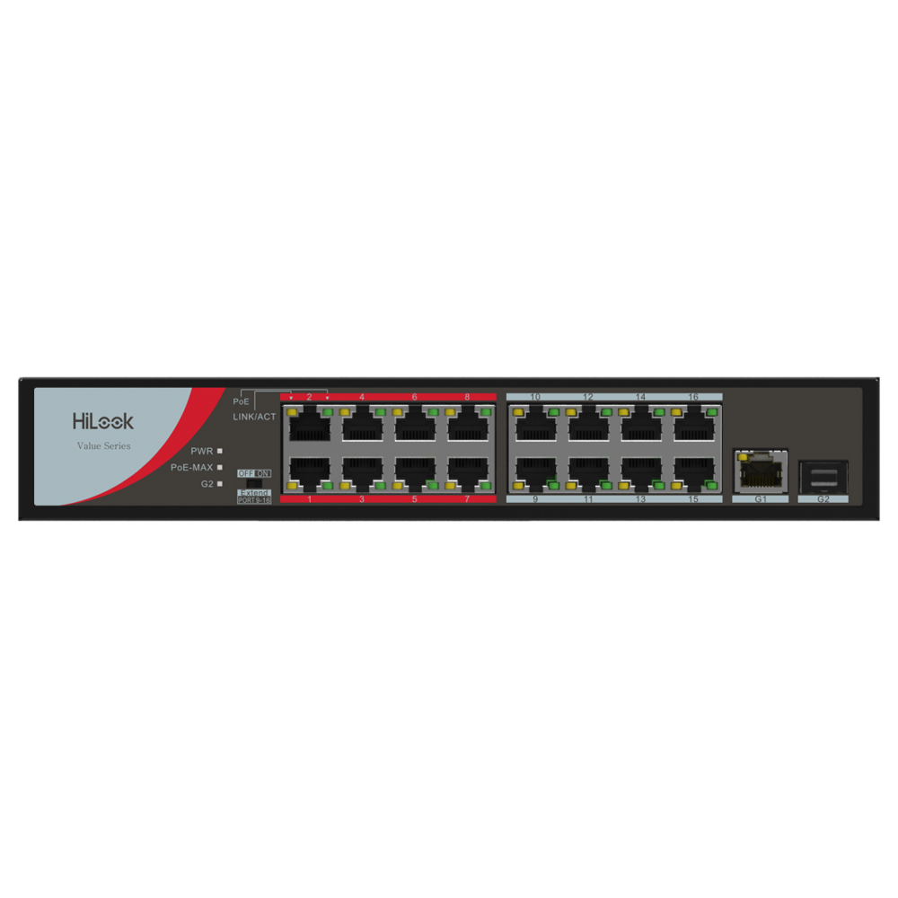 PoE სვიჩი - 16 PoE (at/af) პორტი, არამართვადი, HiLook - HiLook By HIKVISION