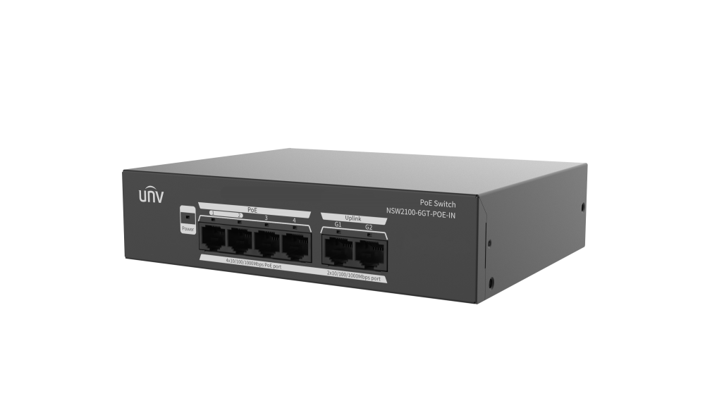 მართვადი PoE სვიჩი -  4P af/at, 2G, Uniview