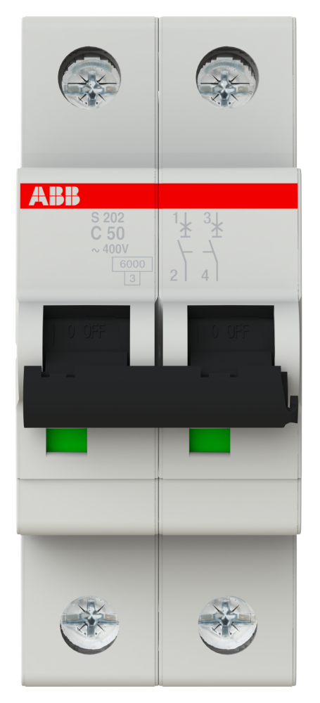 ავტომატური ამომრთველი - 50A 6KA 2P C - ABB