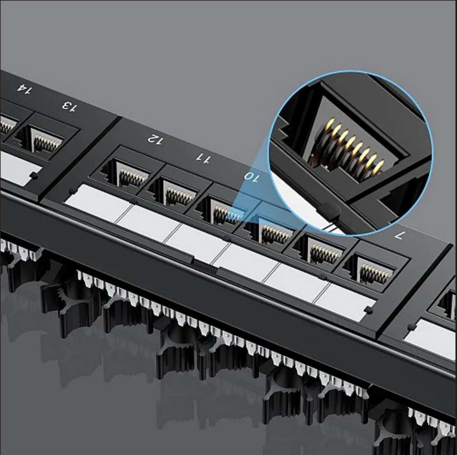 T003A, UNITEK, CAT6 24-Port RJ45 Patch Panel (UTP), 482mm x 97.5mm x 43mm