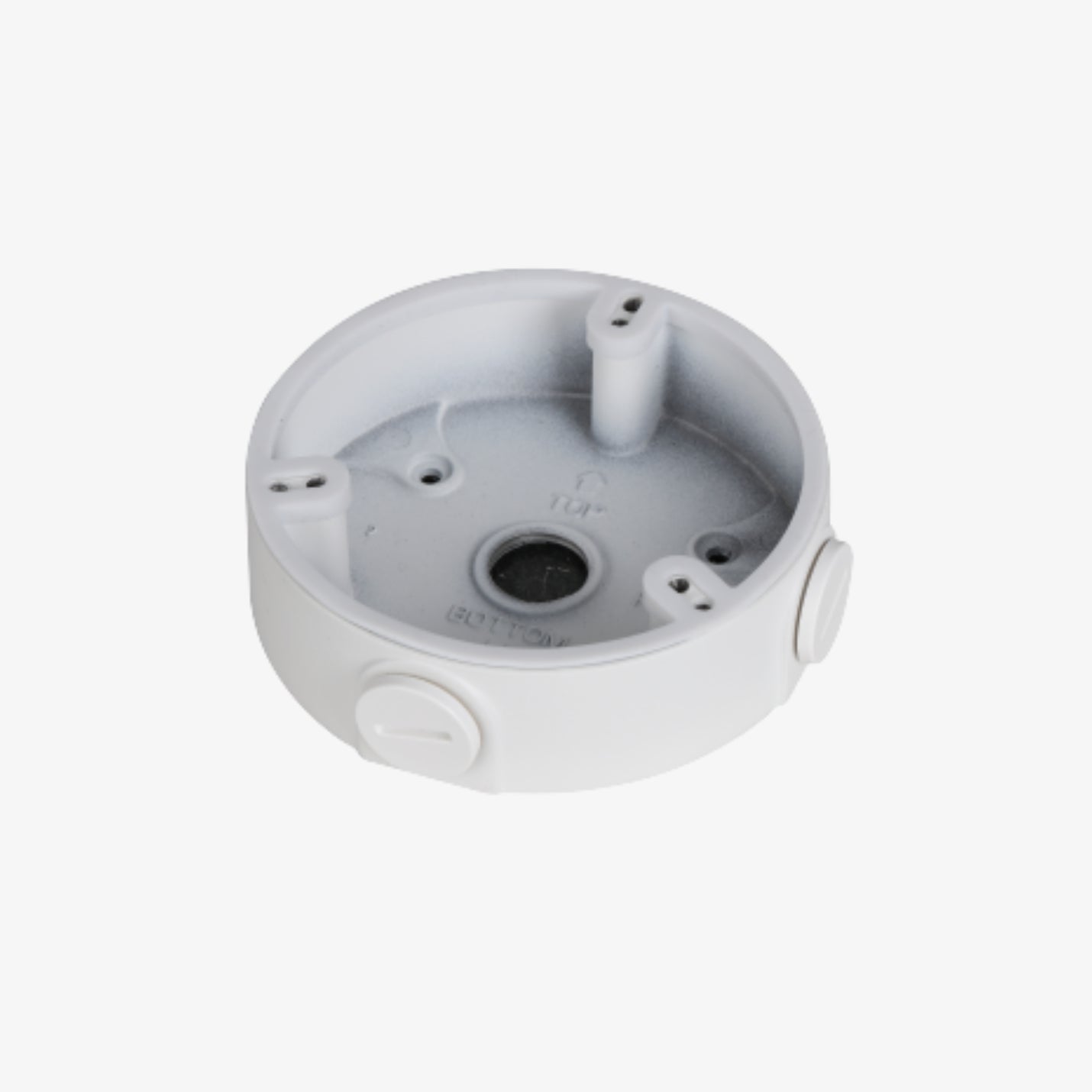 PFA136 ალუმინის საკომუტაციო ყუთი – სამონტაჟო აქსესუარი უსაფრთხოების კამერებისთვის, 110x34მმ, G1/2, სახურავის გარეშე.