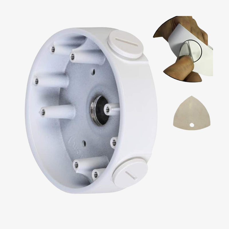 PFA139 ალუმინის საკომუტაციო ყუთი – სამონტაჟო აქსესუარი CCTV კამერებისთვის, 108x28.5მმ, G1/2, სახურავის გარეშე.