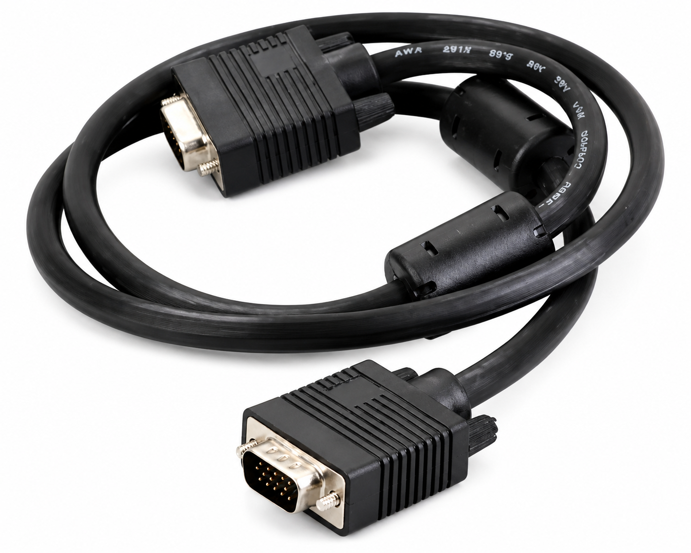 KDVGA1001-3M, Kingda, 3+4 VGA Cable,Al shield,Copper,Nickel Plated Connector,double Ferrites,0.8mm