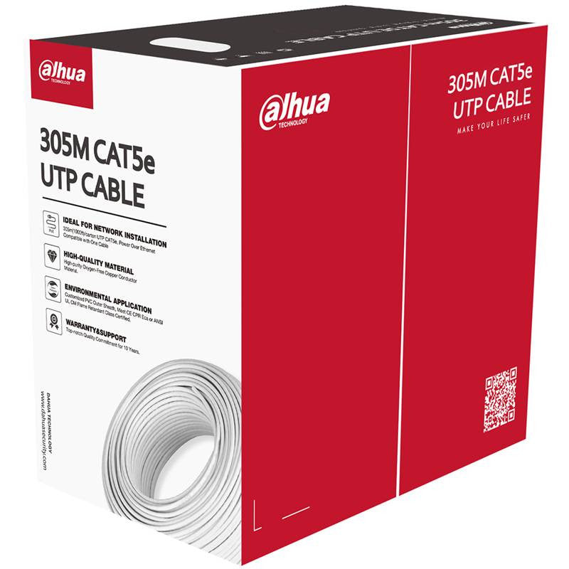 ქსელის კაბელი - Cat5e UTP 100% სპილენძი შიდა/გარე გამოყენების (UL სერტიფიკატით), 305 მეტრი, Dahua
