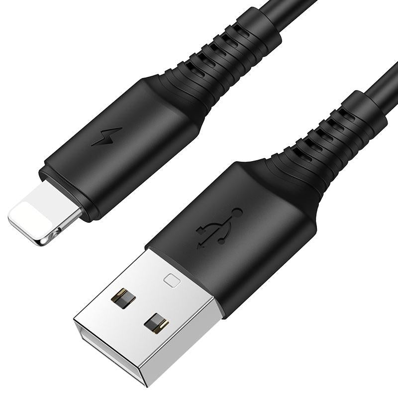 KD-USB3010BK,KINGDA fast charging cable,1m  USB to Litning - with nylon brading,high quality,black,