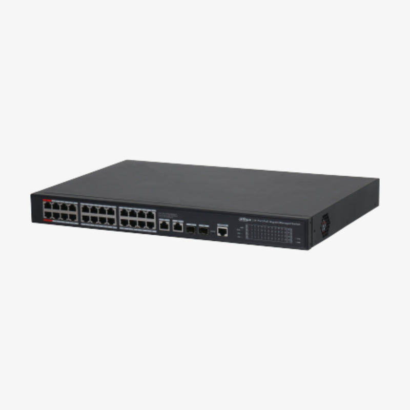 S4228-24GT-360 28-პორტიანი მართვადი გიგაბიტიანი PoE ქსელური გამანაწილებელი 360W 2x SFP-ით / S4228-24GT-360 28-Port Managed Gigabit PoE Network Switch 360W with 2x SFP Ports