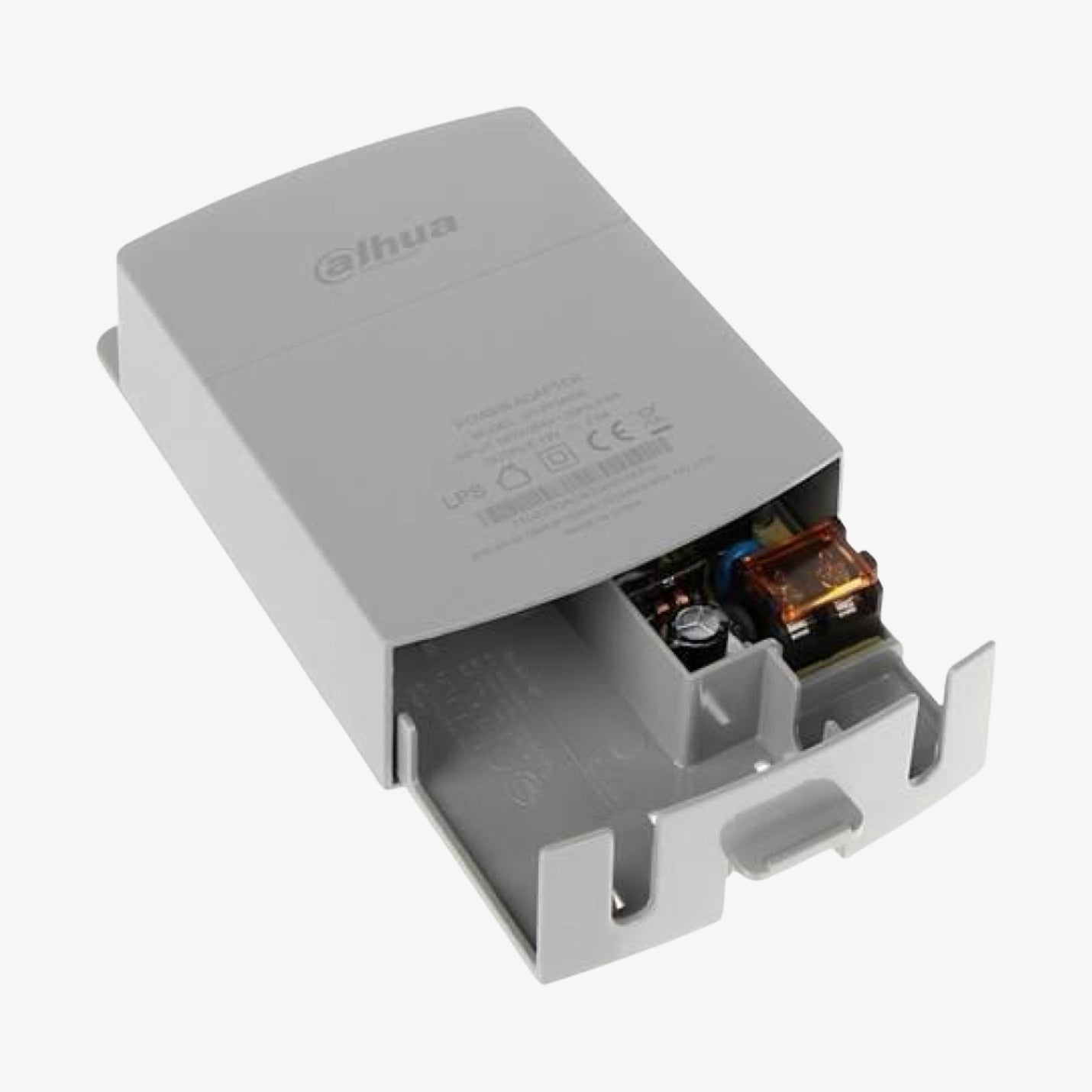 PFM300 კვების ბლოკი – 12V 2A გარე მონტაჟის პლასტმასის კორპუსში, CCTV სისტემებისთვის.