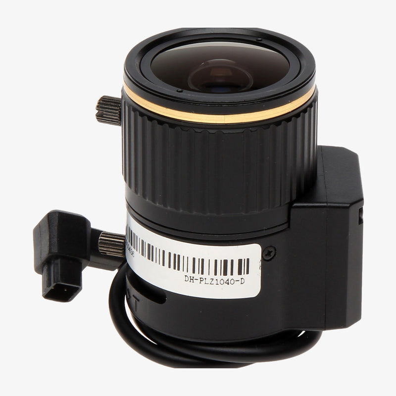 PLZ1040-D არის მართვადი Dahua 4 MP ობიექტივი (2.7-12 მმ), რომელიც უზრუნველყოფს ფართო კუთხეს (137°) და ზუმს, ნათელ F 1.6 დიაფრაგმასა და IR კორექციას კონტროს განათებაში — კომფორტული და ხარისხიანი გამოსახულებისთვის | The Dahua PLZ1040-D is a versatile 4 MP vari-focal lens (2.7-12 mm) offering wide-angle (137°) to zoom coverage, bright F1.6 aperture and IR correction for clear imaging even in low-light conditions.